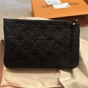 Louis Vuitton monogram empreinte leather double zip